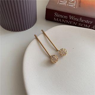 Rhinestone Ball & Long Earrings  - [golden] A Pair Of Earrings