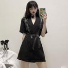 V-neck Shirtdress/ Vest Belt