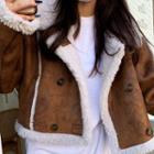 Short Faux-shearling Jacket Brown - One Size