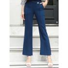 Button-front Boot-cut Dress Pants