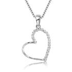 14k White Gold Diamond-cut Heart Pendant Necklace (16)
