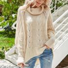 Long-sleeve Turtle Neck Knitted Top