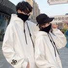 Couple Matching Mock Two-piece Embroidered Hoodie