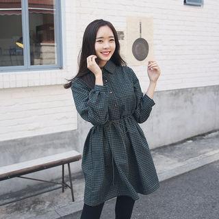 Check A-line Shirtdress