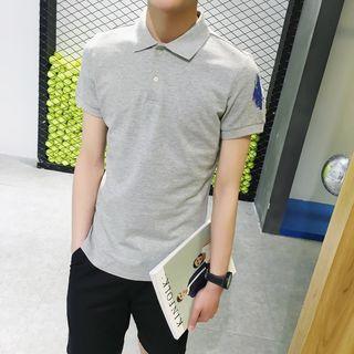 Printed Short Sleeve Polo Shirt