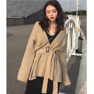 Rib-knit Tie-waist Coat