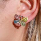 Rhinestone Butterfly Earring 1 Pair - 01 - 7659 - Gold - One Size