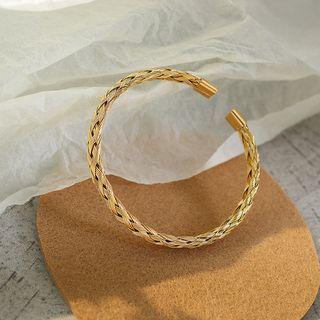 Woven Steel Open Bangle