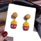 Cartoon Fries & Burger Dangle Earring Tangerine - One Size