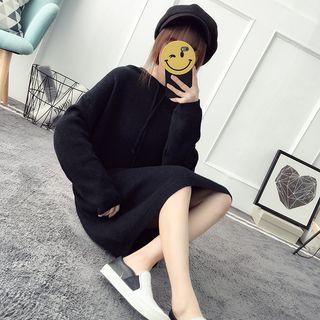 Hooded Long-sleeve Knitted Dress