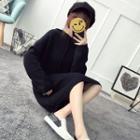 Hooded Long-sleeve Knitted Dress