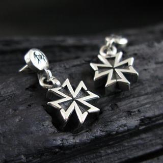 Hand Made Tinted Cross Charm Single Earring