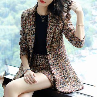 Set: Long Tweed Blazer + Tweed Shorts