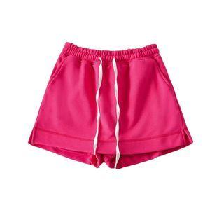 Drawstring-waist Plain Mini Skort