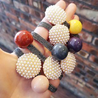 Faux Pearl & Bead Hair Tie