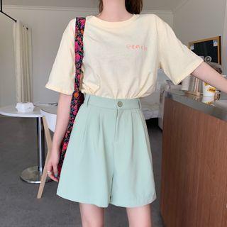 High-waist Loose Fit Plain Dress Shorts