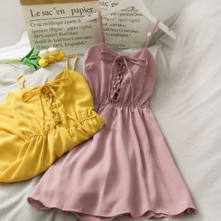 Lace-up Sleeveless Mini Dress In 7 Colors