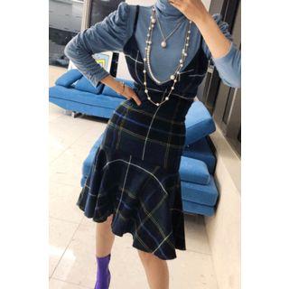Turtle-neck Shirred-sleeve Top