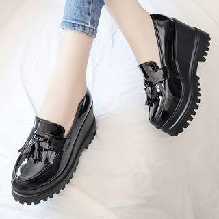 Fringe Platform Wedge Sandals