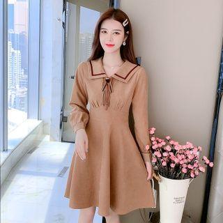 Sailor Collar Corduroy A-line Dress