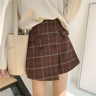 Plaid Mini A-line Skort