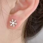 Snowflake Stainless Steel Earring 1 Pair - Silver - One Size