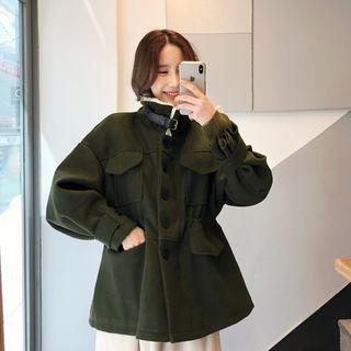 Fleece-collared Flap-pocket Parka