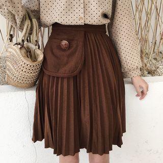Set: Accordion Pleated Skirt + Crossbody Bag