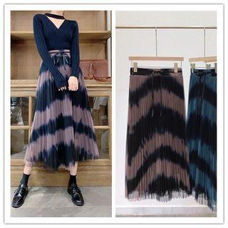 Two Tone A-line Maxi Skirt