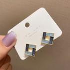 Square Color Block Alloy Earring
