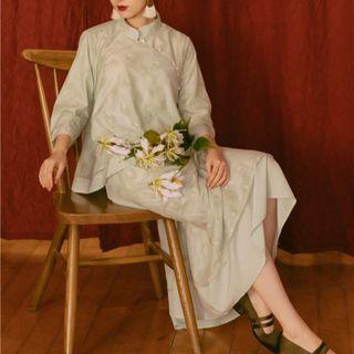 Set: Long-sleeve A-line Top + Midi A-line Skirt