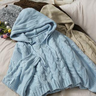Cropped Cable-knit Hooded Sweater In 5 Colors