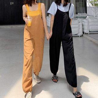 Sleeveless Plain Jumper Pants