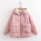 Plain Padding Zip Hooded Jacket