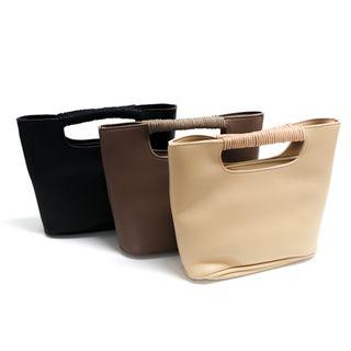 Faux-leather Squared Tote