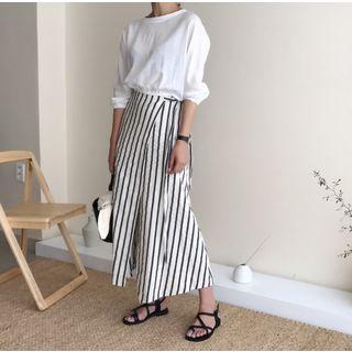 Striped Wrapped Skirt