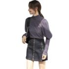 Lantern-sleeve Lace T-shirt