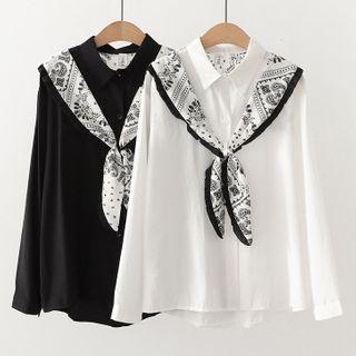 Ribbon Tie-neck Shirt