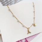 Mermaid Tail Necklace 1 Pc - Necklace - Gold & White - One Size