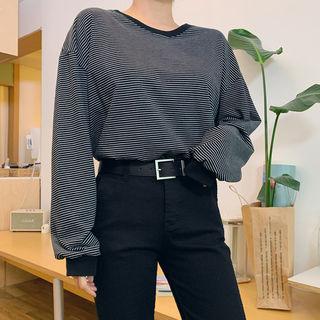 Stripe Ringer Cotton Pullover