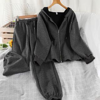 Set: Zip-up Hooded Jacket + Harem Pants