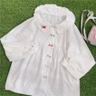 Apple Embroidered Sleeveless Blouse White - One Size