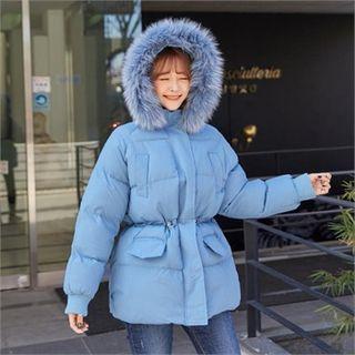 Detachable Faux-fur Hooded Padded Jacket