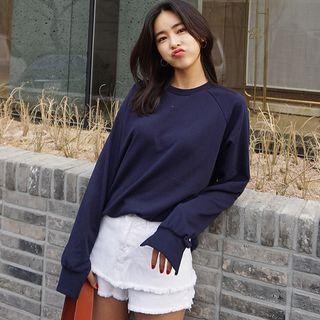 Mock Two-piece Fray Skort