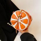 Faux Leather Orange Crossbody Bag