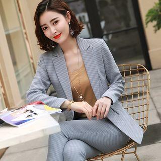 Set: Plaid Blazer + Dress Pants + Shorts