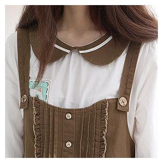 Peterpan-collar Patched Top