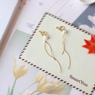 Faux Pearl Drop Clip-on Earring