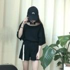 Set: Elbow-sleeve Top + Shorts