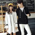 Couple Matching Cross Neck Hoodie / Hooded Long-sleeve Pullover Dress
